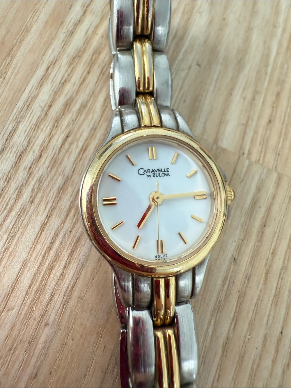Caravelle by Bulova ladies gold tone silver tone watch NEW BATTERY